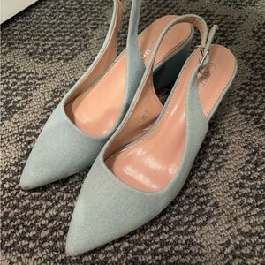 2 Women’s shoes: Slingback Heels and Black heeled sandals